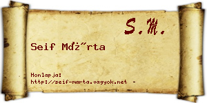 Seif Márta névjegykártya