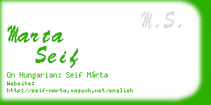 marta seif business card